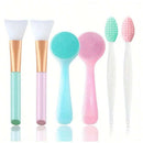 Conjunto de escovas de limpeza facial de silicone