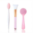 Conjunto de escovas de limpeza facial de silicone