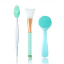 Conjunto de escovas de limpeza facial de silicone